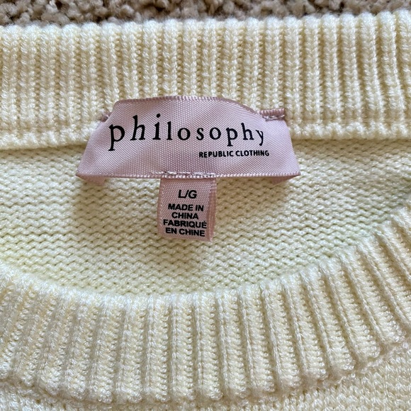 Philosophy Republic Clothing Butter Yellow Striped Crewneck Long Sleeve Sweater - Picture 5 of 7